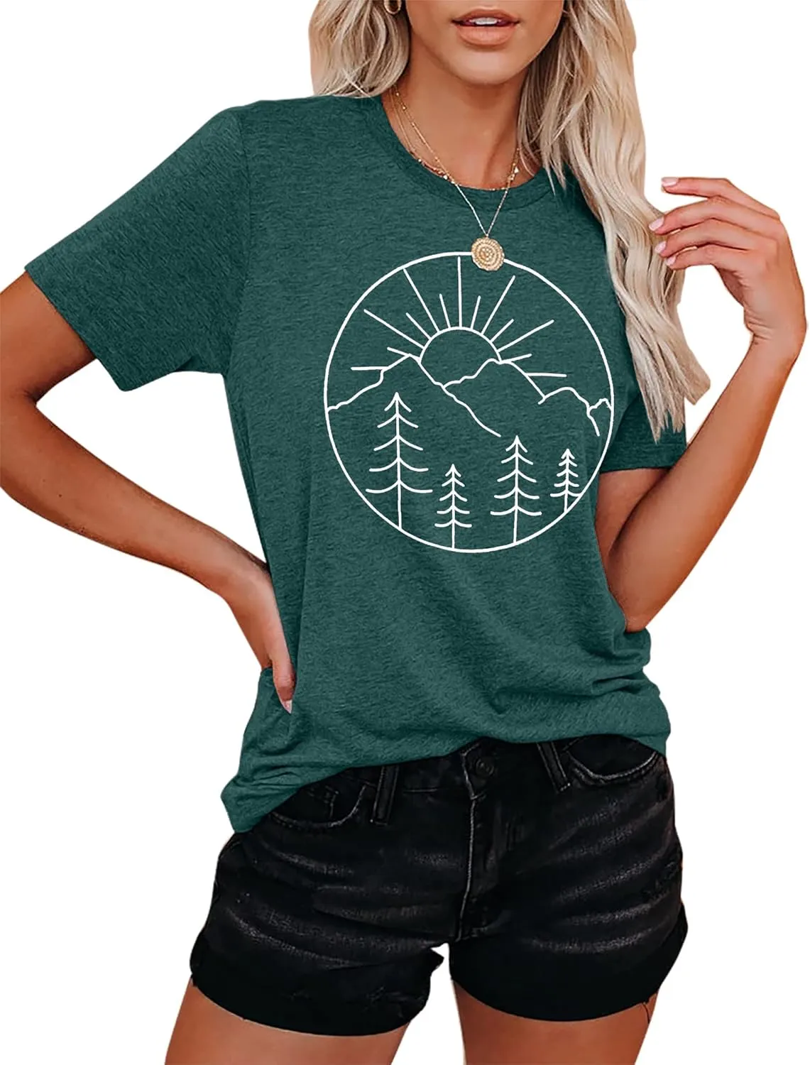 Adventure Tshirt Women Mountain Shirts Hiking Graphic Tees Summer Outdoor Casual Vacation Tops