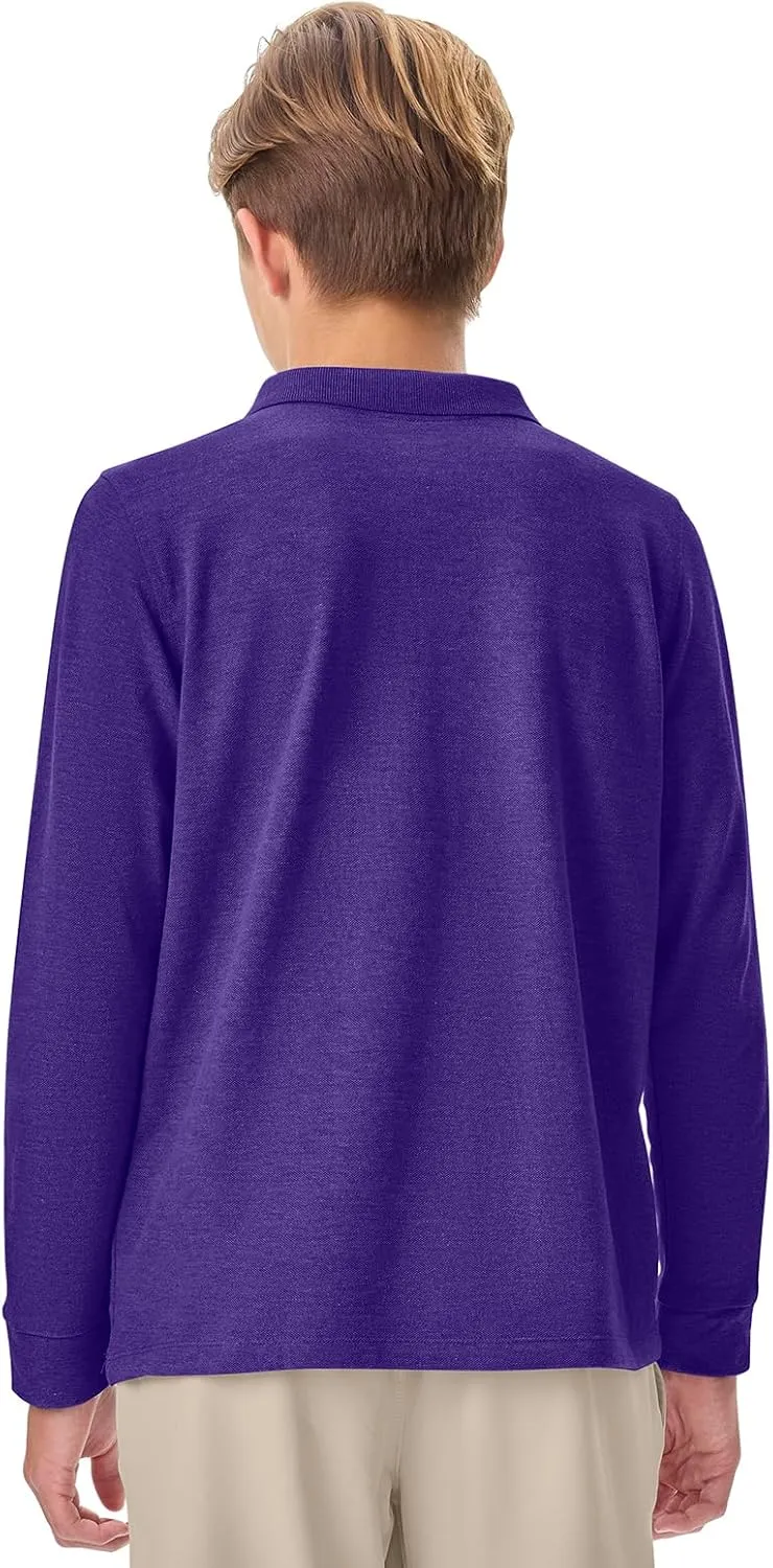 Classroom School Uniforms Unisex Long Sleeve Pique Polo