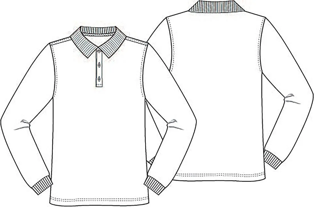 Classroom School Uniforms Unisex Long Sleeve Pique Polo