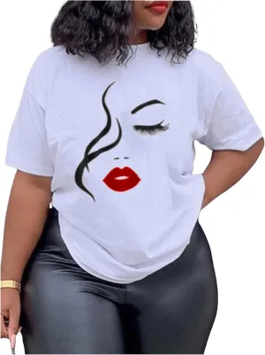 COZYEASE Women's Crewneck Graphic Tees Drop Shoulder Short Sleeve Summer Tee Shirts