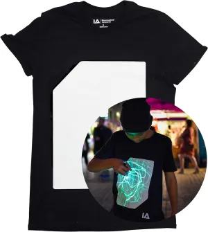 Illuminated Apparel Original Interactive Glow in The Dark T-Shirt - Fun for Birthday Parties & Festivals