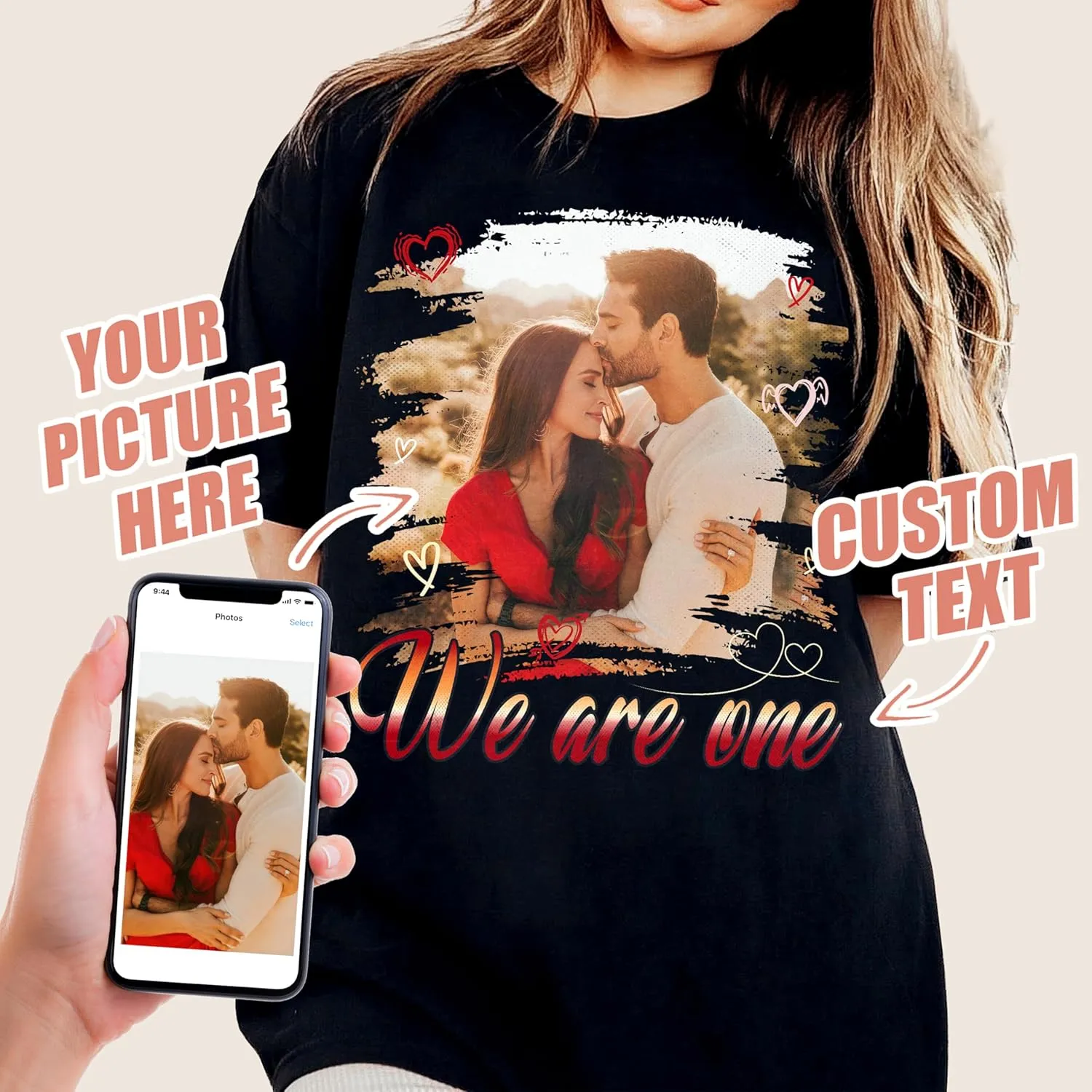 JIX & JOKY Custom Your Own Bootleg Rap Tee Custom Girlfriend Face Shirt for Boyfriend Vintage Birthday Valentine Shirt