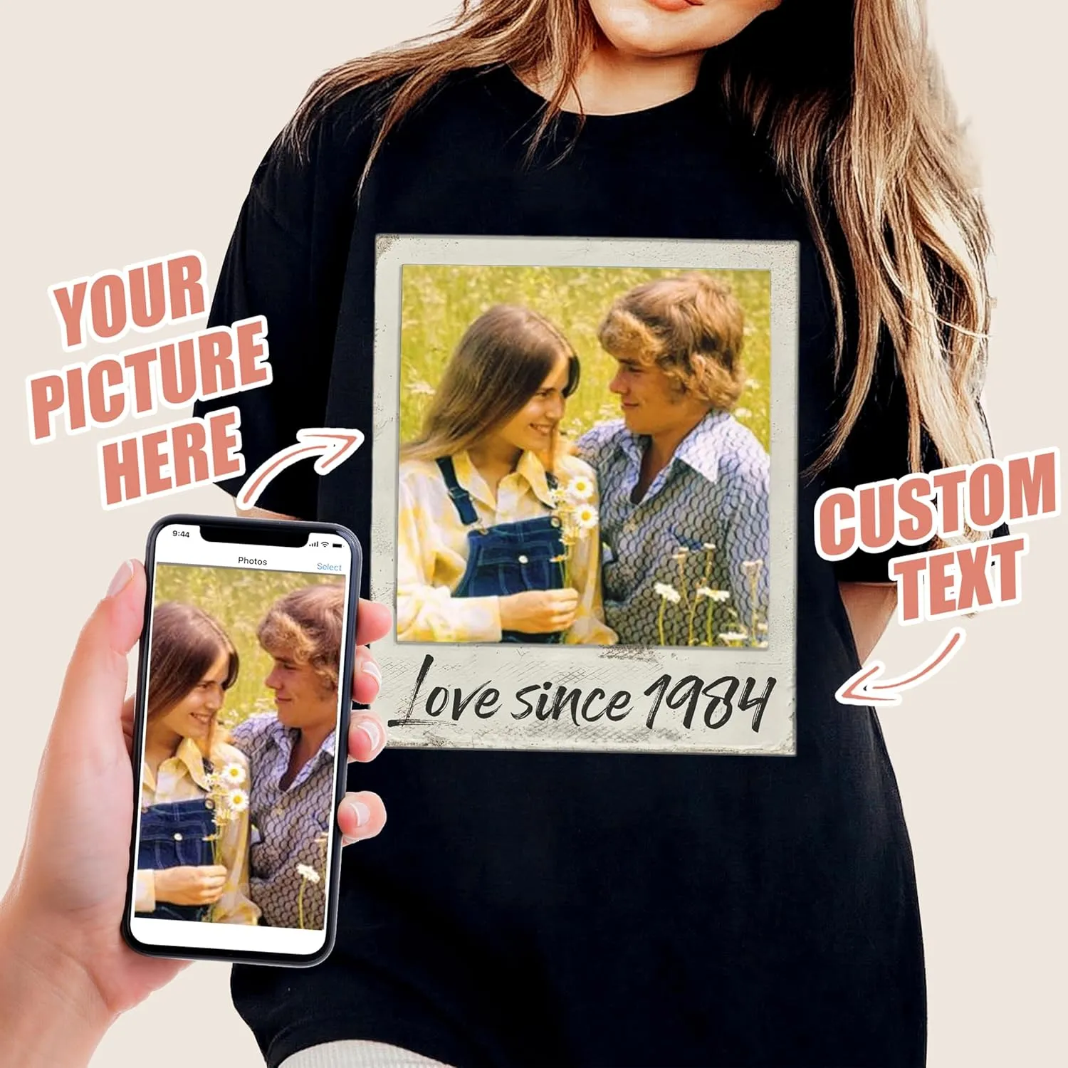 JIX & JOKY Custom Your Own Bootleg Rap Tee Custom Girlfriend Face Shirt for Boyfriend Vintage Birthday Valentine Shirt