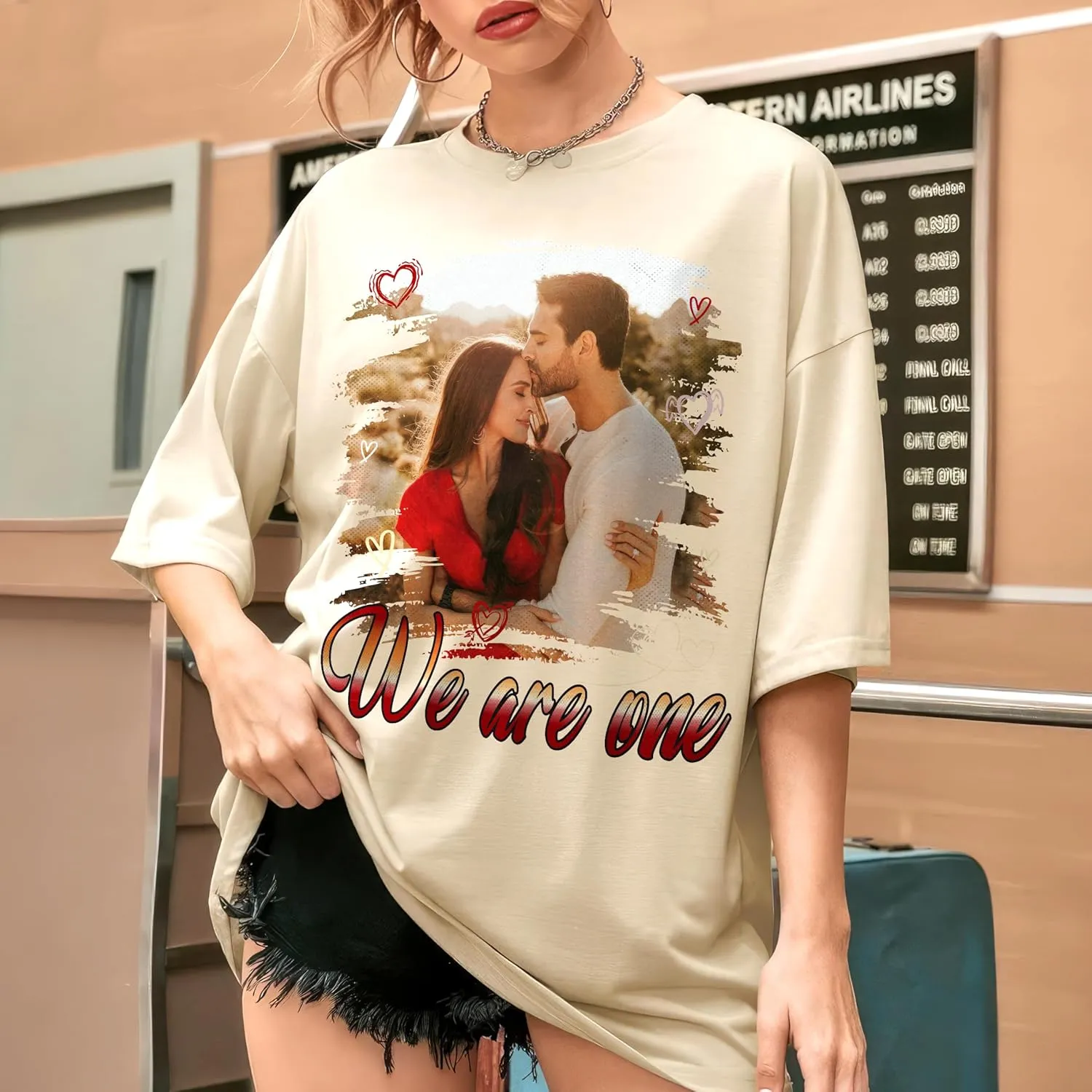 JIX & JOKY Custom Your Own Bootleg Rap Tee Custom Girlfriend Face Shirt for Boyfriend Vintage Birthday Valentine Shirt