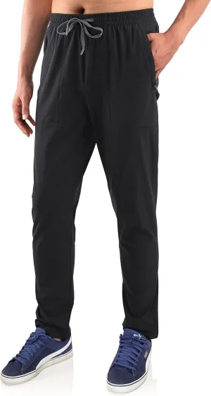 KNQR Men's Performance Lightweight Quick Dry Zip Pockets Slim Fit Stretch Active Golf Jogger Pants