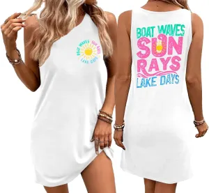 LUKYCILD Summer Dress Beach Dresses for Women Casual Mini Tank Sundresses Sleeveless Vacation Hawaiian Dresses