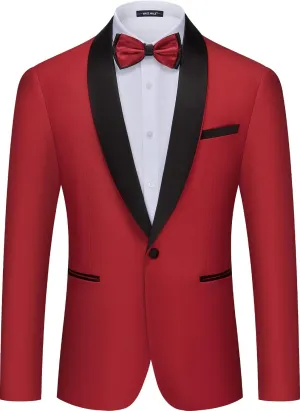 MAGE MALE Mens Tuxedo Jacket Shawl Lapel Suit Jacket Slim Fit Blazer Jacket for Dinner,Prom,Wedding