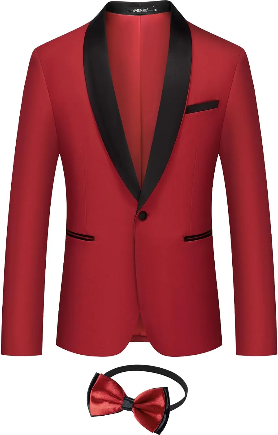 MAGE MALE Mens Tuxedo Jacket Shawl Lapel Suit Jacket Slim Fit Blazer Jacket for Dinner,Prom,Wedding