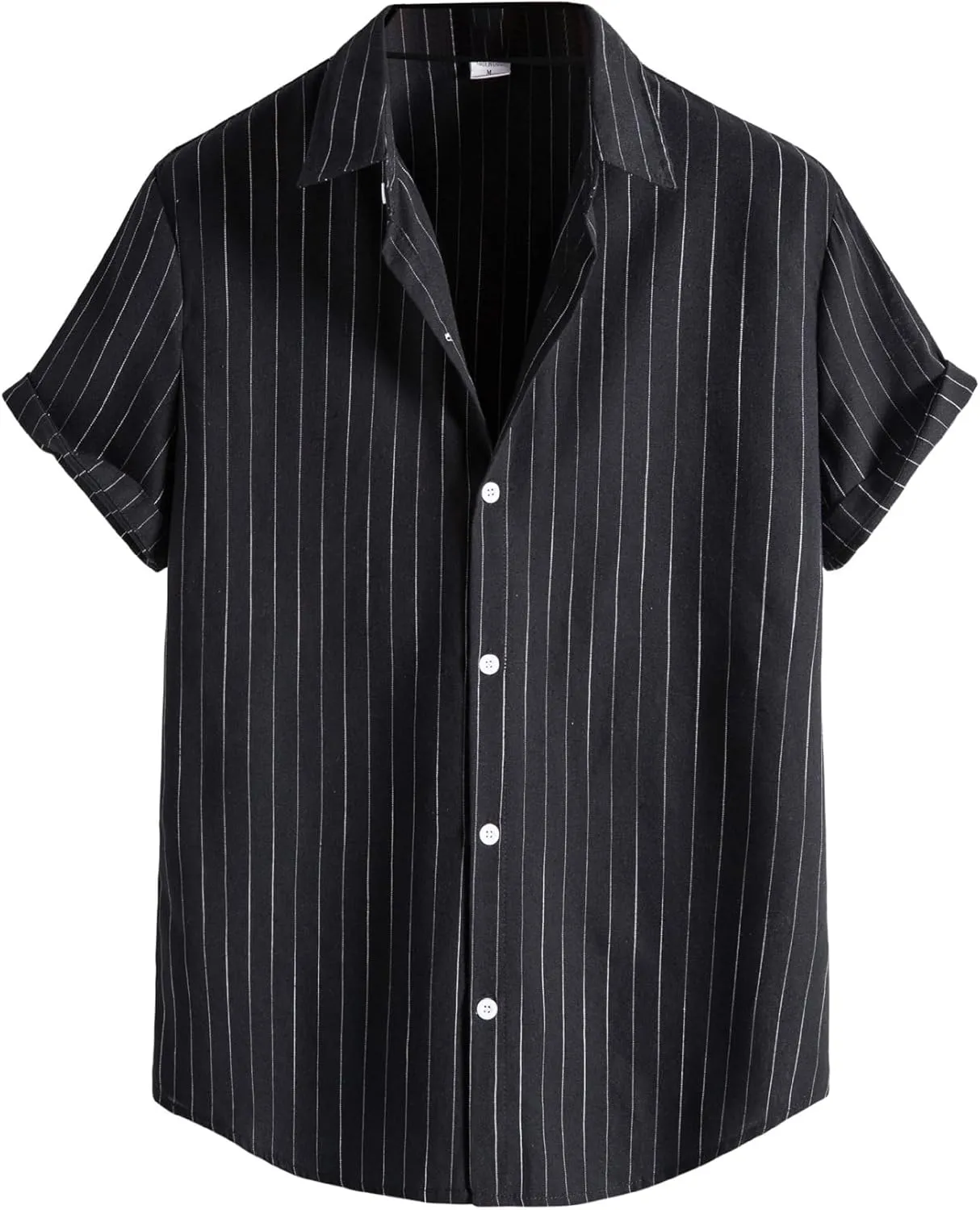 Men's Hawaiian Striped Summer Shirts Button Down Short Sleeve Casual Beach Vacation Shirt
