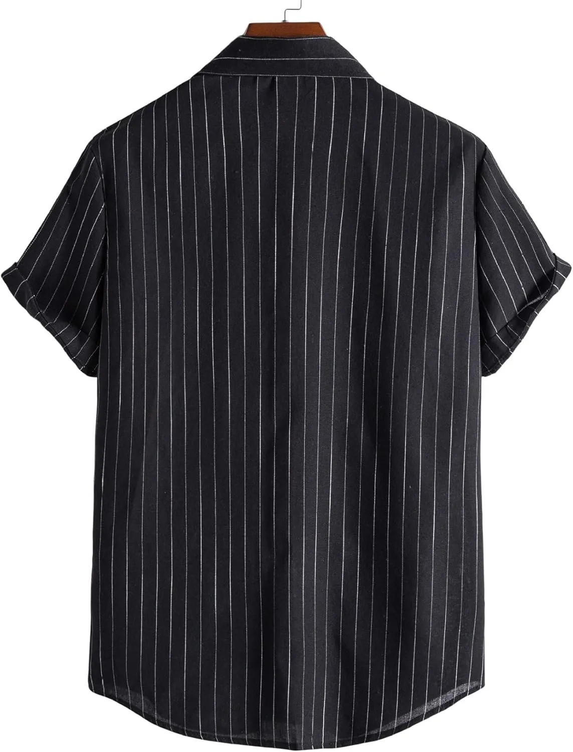 Men's Hawaiian Striped Summer Shirts Button Down Short Sleeve Casual Beach Vacation Shirt