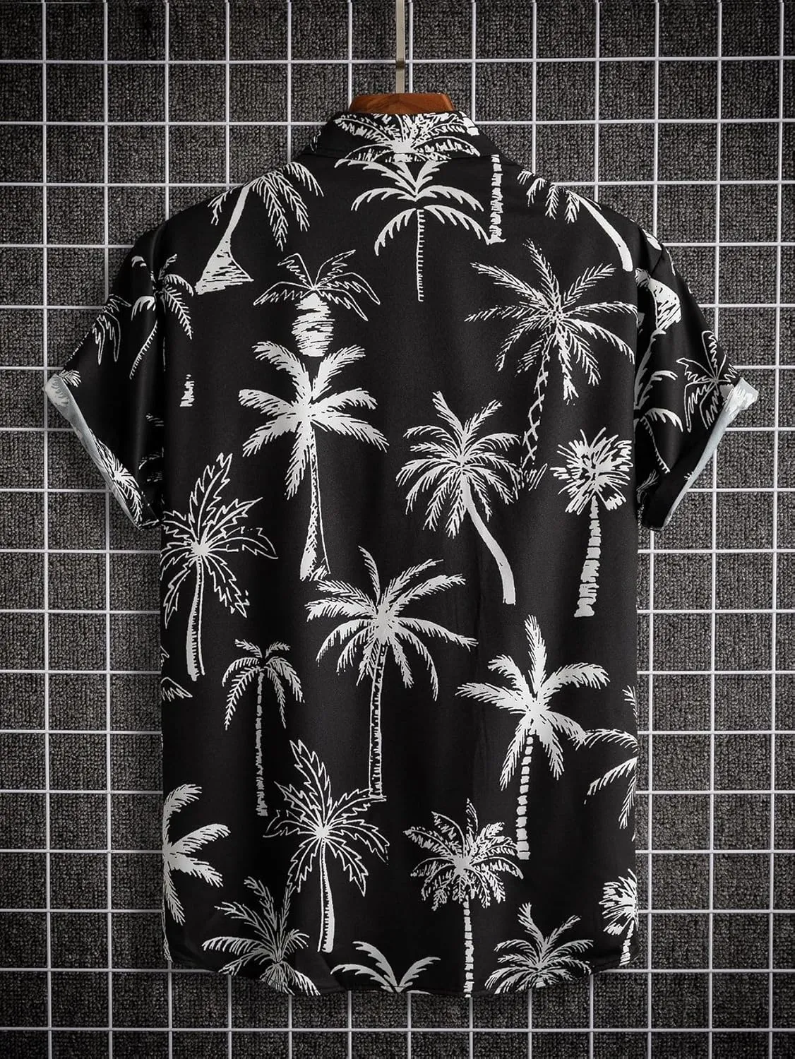 Men's Hawaiian Striped Summer Shirts Button Down Short Sleeve Casual Beach Vacation Shirt
