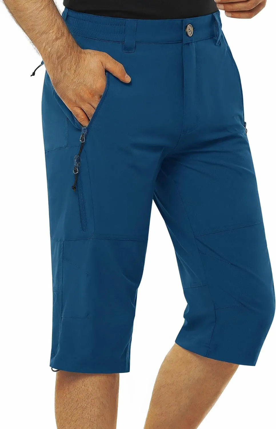 Men's Hiking Golf Capri Pants 3/4 Cargo Quick Dry Lightweight Stretch Below Knee Shorts Pants Travel Casual