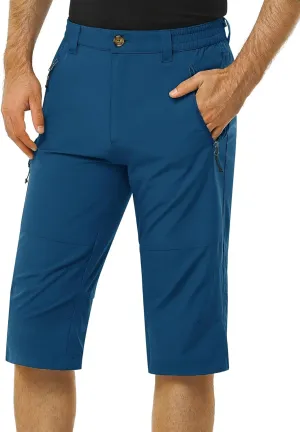 Men's Hiking Golf Capri Pants 3/4 Cargo Quick Dry Lightweight Stretch Below Knee Shorts Pants Travel Casual