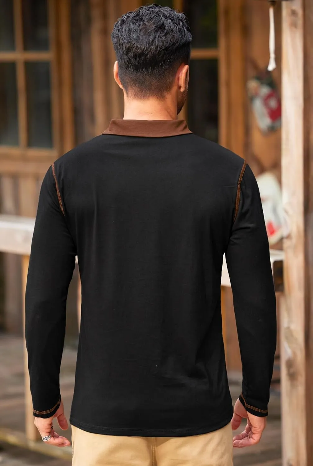 Mens Polo Shirts Long Sleeve Casual Workout Golf Classic Poloshirt (S-XXL)