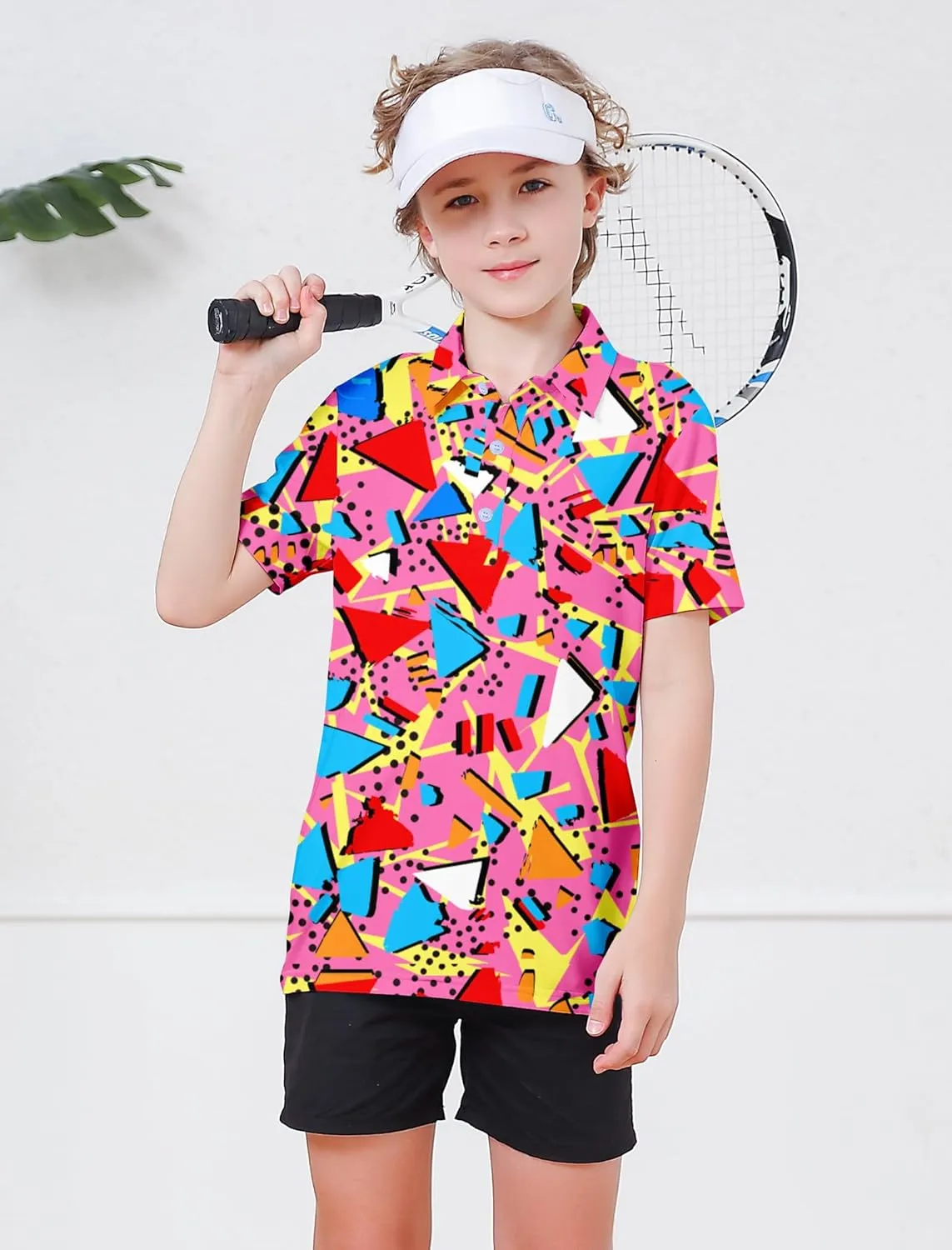 RAISEVERN Boys Polo Shirt Golf School Uniforms 5-14 Years Tops Short Sleeve