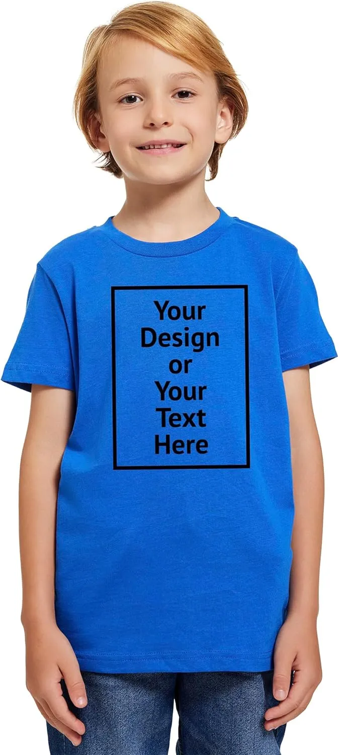SupaSoft Apparel Kids Personalized Shirt for Boys Girls Youth Custom Tshits 6 to 18 Age Add Your Text Photo Tee