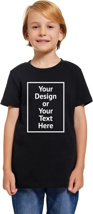 SupaSoft Apparel Kids Personalized Shirt for Boys Girls Youth Custom Tshits 6 to 18 Age Add Your Text Photo Tee