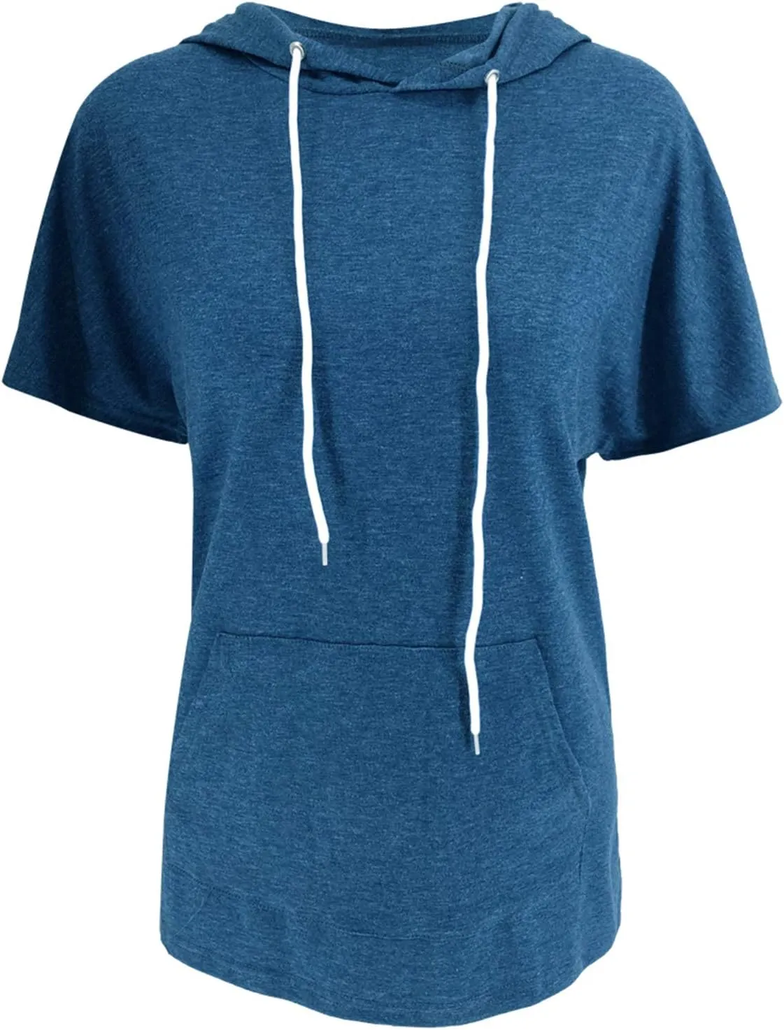Vivitulip Women's Raglan Short Sleeve Hoodies Summer Loose Fit Blouse Tops Casual T-shirts with Pocket