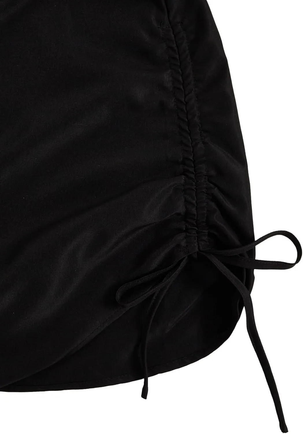 Women's Plus Size Twist Collar V Neck Dress Roll Up Sleeve Drawstring Ruched Mini Shirt Dresses